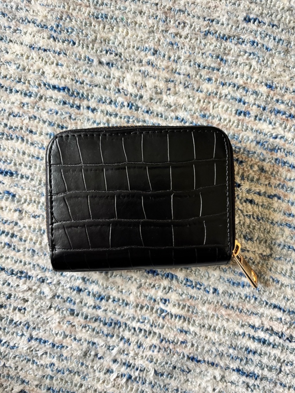 A New Day Black Croc-Embossed Zip Wallet -